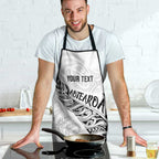 Aotearoa Personalized Lawn Bowls Maori Apron New Zealand White Tribal Silver Fern - Aussie Hoodie