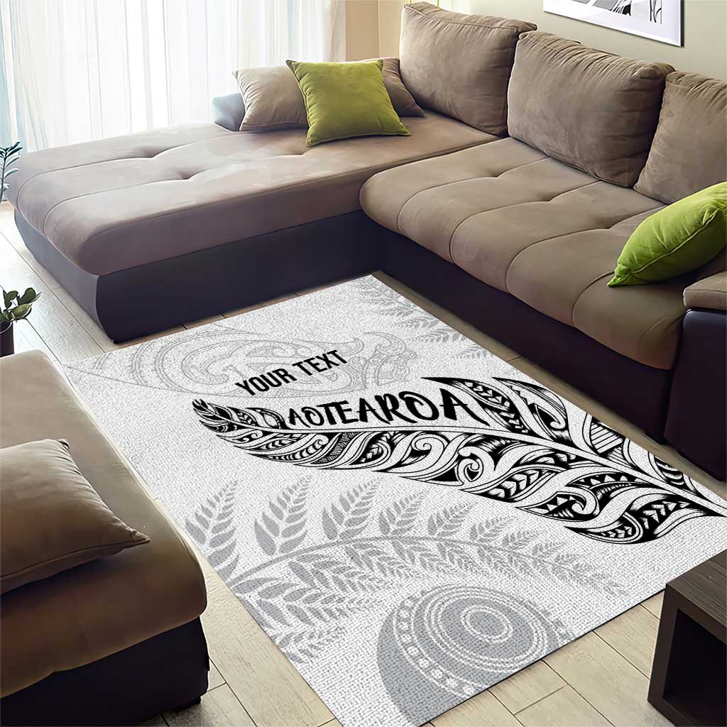 Aotearoa Personalized Lawn Bowls Maori Area Rug New Zealand White Tribal Silver Fern - Aussie Hoodie