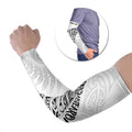 Aotearoa Personalized Lawn Bowls Maori Arm Sleeves New Zealand White Tribal Silver Fern - Aussie Hoodie