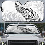 Aotearoa Personalized Lawn Bowls Maori Auto Sun Shade New Zealand White Tribal Silver Fern - Aussie Hoodie