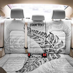 Aotearoa Personalized Lawn Bowls Maori Back Car Seat Cover New Zealand White Tribal Silver Fern - Aussie Hoodie