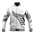 Aotearoa Personalized Lawn Bowls Maori Baseball Jacket New Zealand White Tribal Silver Fern - Aussie Hoodie