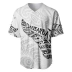 Aotearoa Personalized Lawn Bowls Maori Baseball Jersey New Zealand White Tribal Silver Fern - Aussie Hoodie