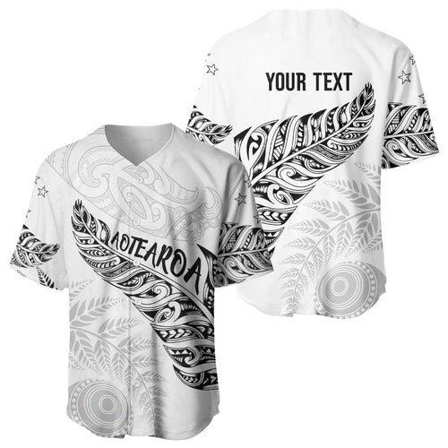 Aotearoa Personalized Lawn Bowls Maori Baseball Jersey New Zealand White Tribal Silver Fern - Aussie Hoodie
