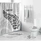 Aotearoa Personalized Lawn Bowls Maori Bathroom Set New Zealand White Tribal Silver Fern - Aussie Hoodie