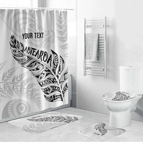 Aotearoa Personalized Lawn Bowls Maori Bathroom Set New Zealand White Tribal Silver Fern - Aussie Hoodie