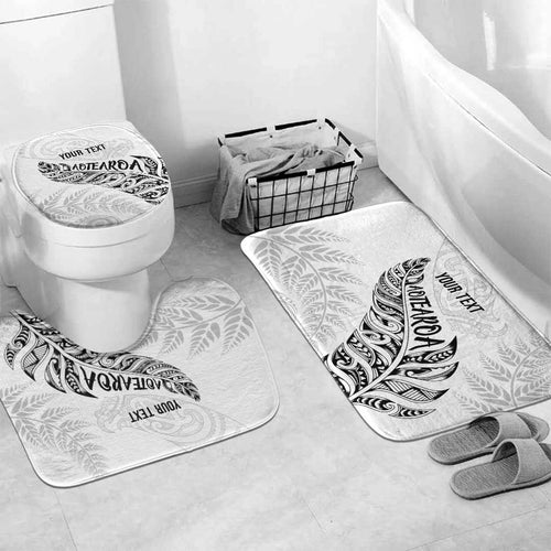 Aotearoa Personalized Lawn Bowls Maori Bathroom Set New Zealand White Tribal Silver Fern - Aussie Hoodie