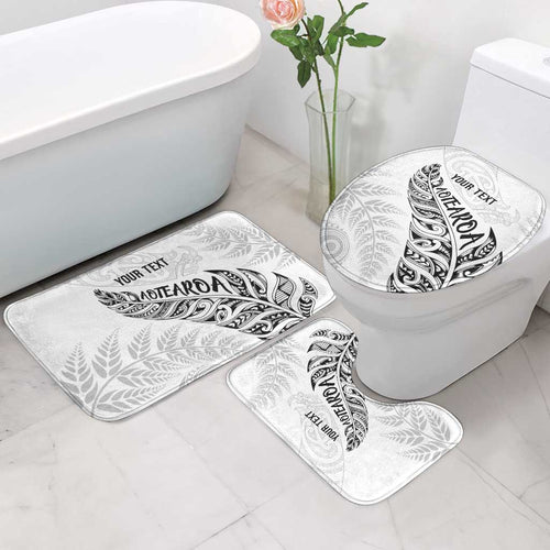 Aotearoa Personalized Lawn Bowls Maori Bathroom Set New Zealand White Tribal Silver Fern - Aussie Hoodie