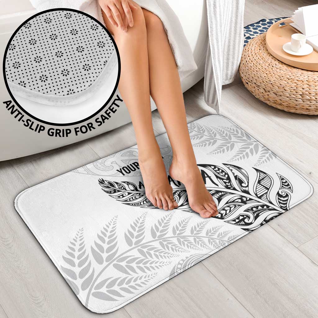 Aotearoa Personalized Lawn Bowls Maori Bathroom Set New Zealand White Tribal Silver Fern - Aussie Hoodie