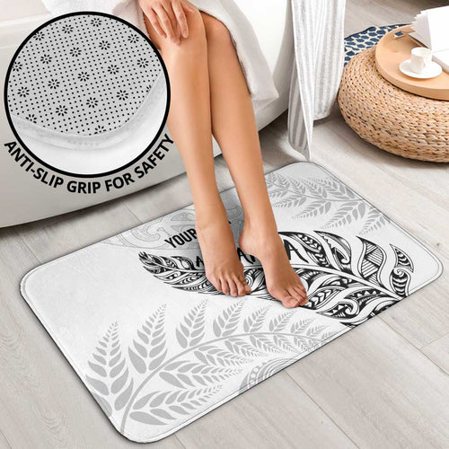 Aotearoa Personalized Lawn Bowls Maori Bathroom Set New Zealand White Tribal Silver Fern - Aussie Hoodie