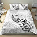 Aotearoa Personalized Lawn Bowls Maori Bedding Set New Zealand White Tribal Silver Fern - Aussie Hoodie