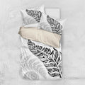 Aotearoa Personalized Lawn Bowls Maori Bedding Set New Zealand White Tribal Silver Fern - Aussie Hoodie
