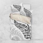 Aotearoa Personalized Lawn Bowls Maori Bedding Set New Zealand White Tribal Silver Fern - Aussie Hoodie