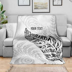 Aotearoa Personalized Lawn Bowls Maori Blanket New Zealand White Tribal Silver Fern - Aussie Hoodie