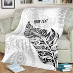 Aotearoa Personalized Lawn Bowls Maori Blanket New Zealand White Tribal Silver Fern - Aussie Hoodie