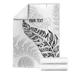 Aotearoa Personalized Lawn Bowls Maori Blanket New Zealand White Tribal Silver Fern - Aussie Hoodie
