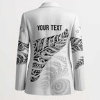Aotearoa Personalized Lawn Bowls Maori Blazer New Zealand White Tribal Silver Fern - Aussie Hoodie