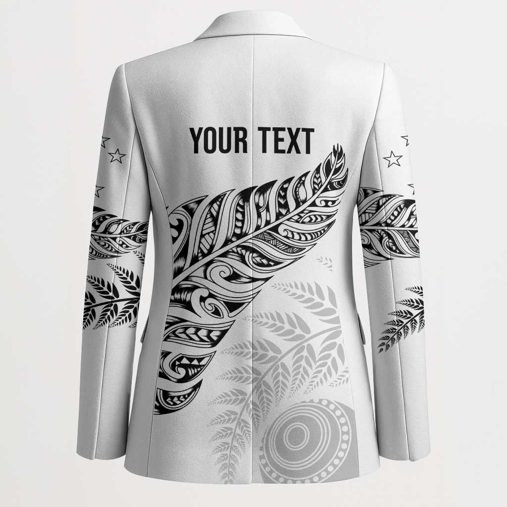 Aotearoa Personalized Lawn Bowls Maori Blazer New Zealand White Tribal Silver Fern - Aussie Hoodie