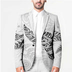 Aotearoa Personalized Lawn Bowls Maori Blazer New Zealand White Tribal Silver Fern - Aussie Hoodie