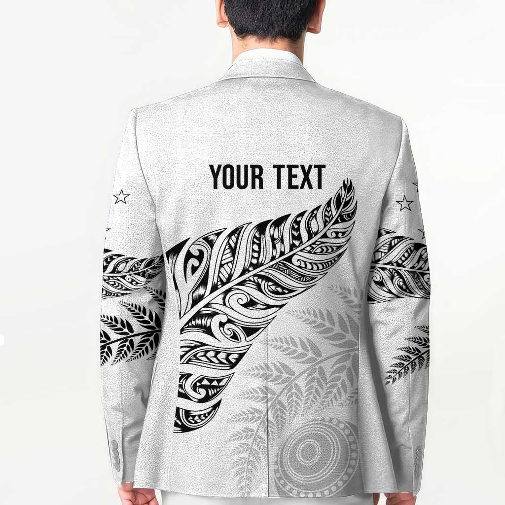 Aotearoa Personalized Lawn Bowls Maori Blazer New Zealand White Tribal Silver Fern - Aussie Hoodie