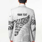 Aotearoa Personalized Lawn Bowls Maori Blazer New Zealand White Tribal Silver Fern - Aussie Hoodie