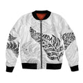 Aotearoa Personalized Lawn Bowls Maori Bomber Jacket New Zealand White Tribal Silver Fern - Aussie Hoodie