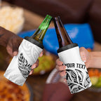 Aotearoa Personalized Lawn Bowls Maori 4 in 1 Can Cooler Tumbler New Zealand White Tribal Silver Fern - Aussie Hoodie