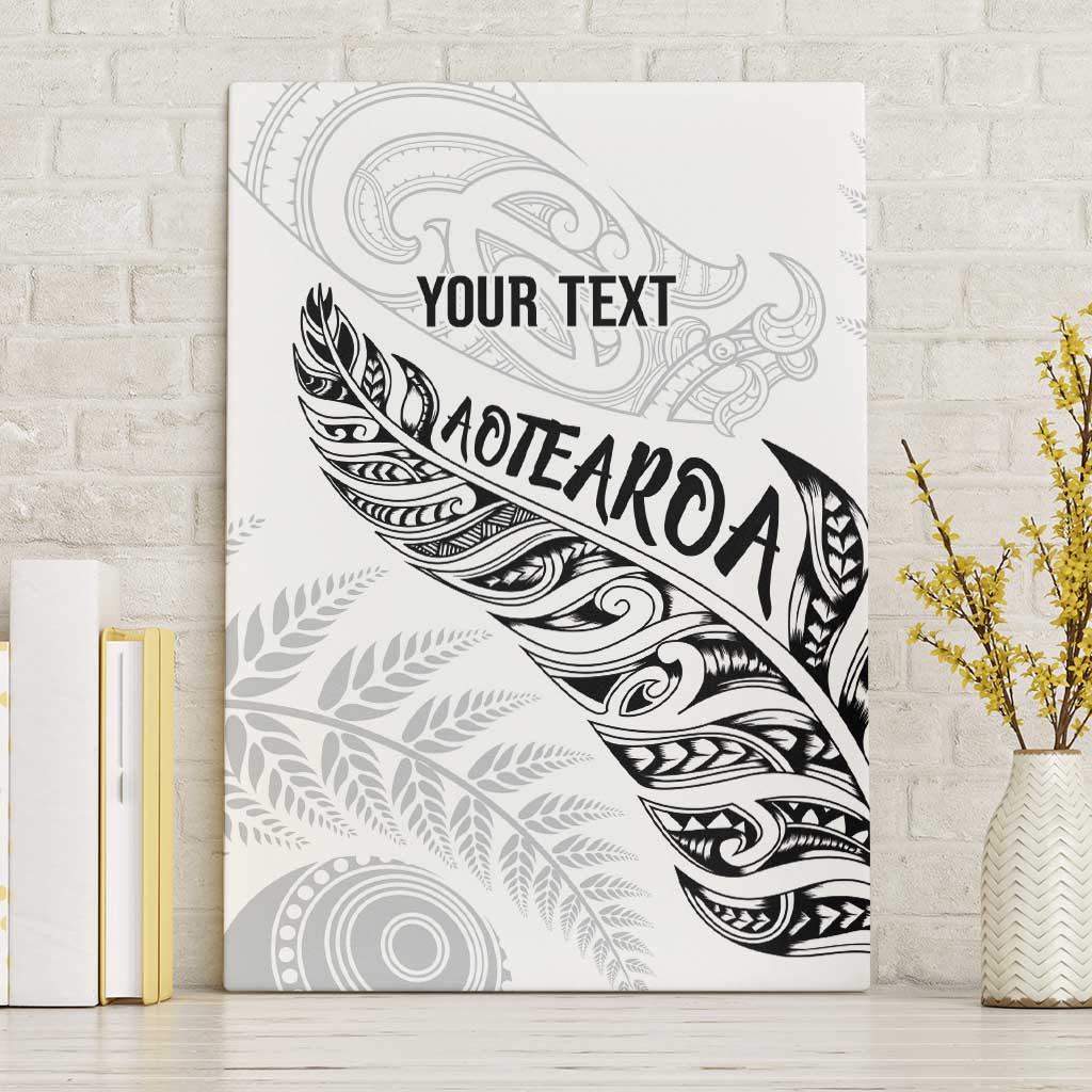 Aotearoa Personalized Lawn Bowls Maori Canvas Wall Art New Zealand White Tribal Silver Fern - Aussie Hoodie