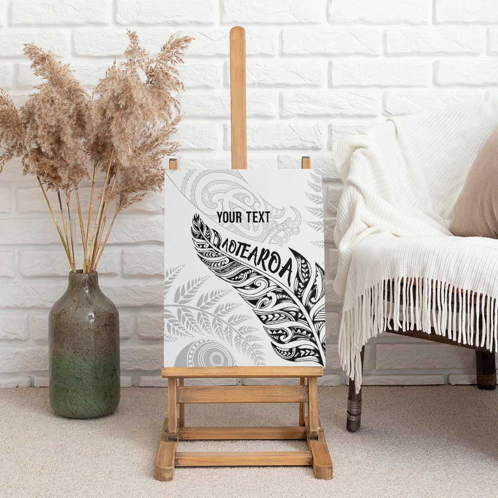 Aotearoa Personalized Lawn Bowls Maori Canvas Wall Art New Zealand White Tribal Silver Fern - Aussie Hoodie