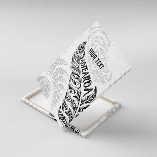 Aotearoa Personalized Lawn Bowls Maori Canvas Wall Art New Zealand White Tribal Silver Fern - Aussie Hoodie