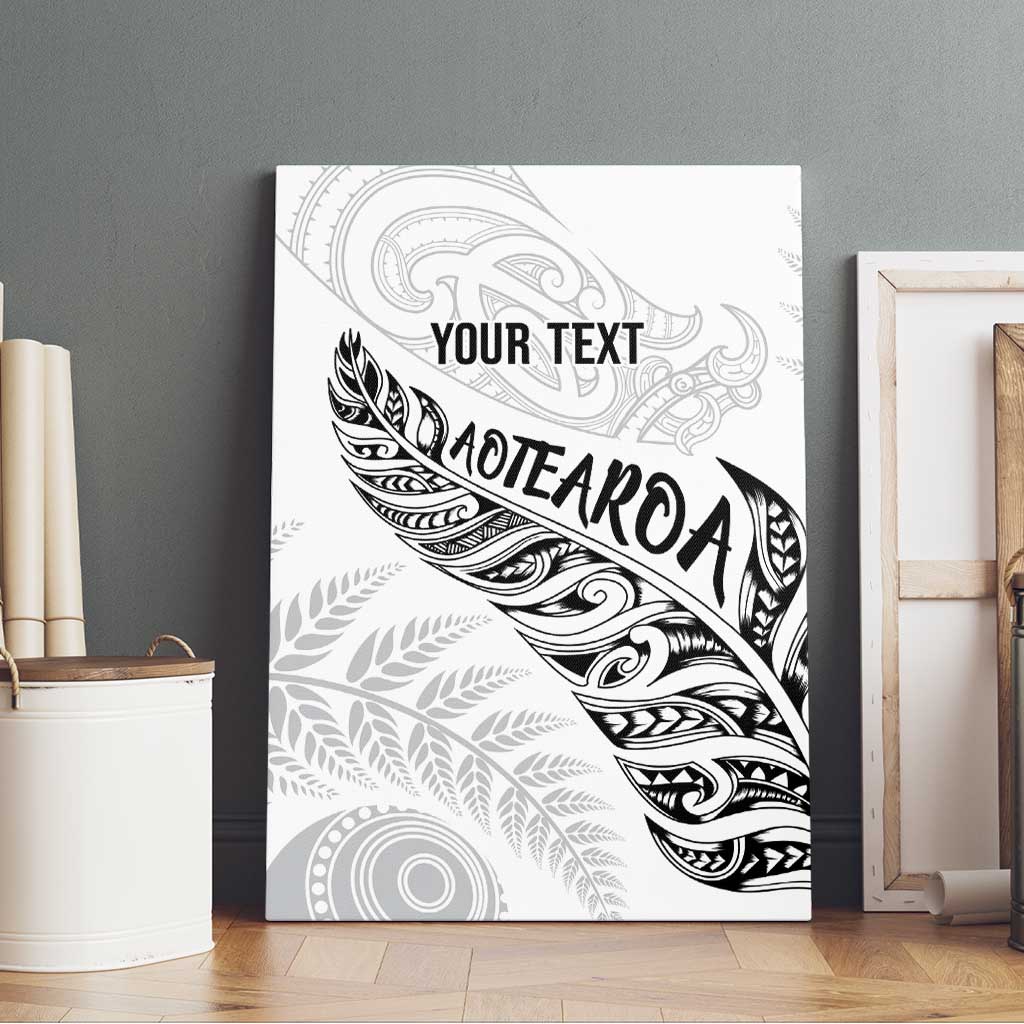 Aotearoa Personalized Lawn Bowls Maori Canvas Wall Art New Zealand White Tribal Silver Fern - Aussie Hoodie