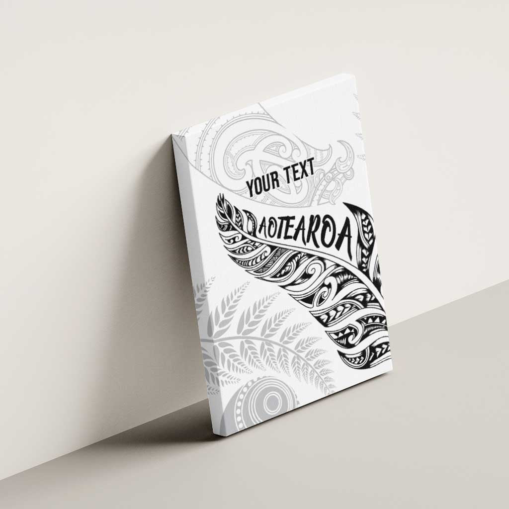 Aotearoa Personalized Lawn Bowls Maori Canvas Wall Art New Zealand White Tribal Silver Fern - Aussie Hoodie