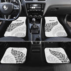 Aotearoa Personalized Lawn Bowls Maori Car Mats New Zealand White Tribal Silver Fern - Aussie Hoodie