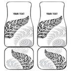 Aotearoa Personalized Lawn Bowls Maori Car Mats New Zealand White Tribal Silver Fern - Aussie Hoodie