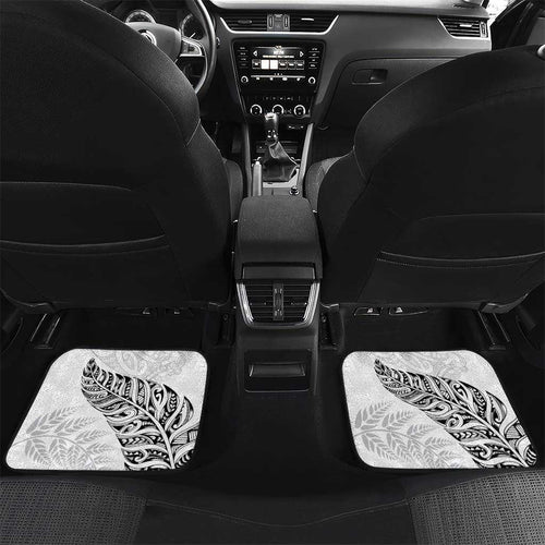 Aotearoa Personalized Lawn Bowls Maori Car Mats New Zealand White Tribal Silver Fern - Aussie Hoodie