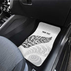 Aotearoa Personalized Lawn Bowls Maori Car Mats New Zealand White Tribal Silver Fern - Aussie Hoodie