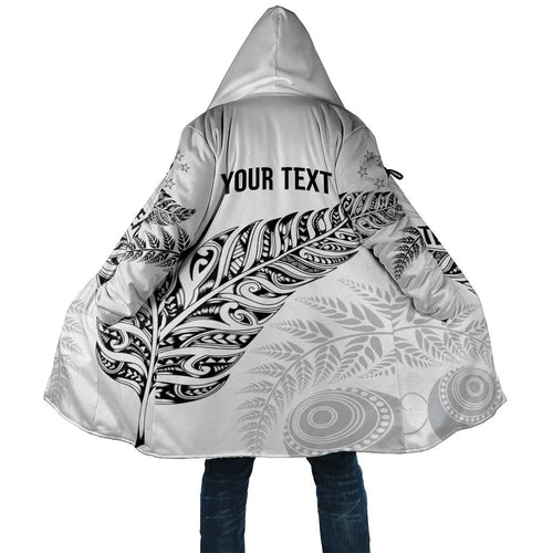 Aotearoa Personalized Lawn Bowls Maori Cloak New Zealand White Tribal Silver Fern - Aussie Hoodie