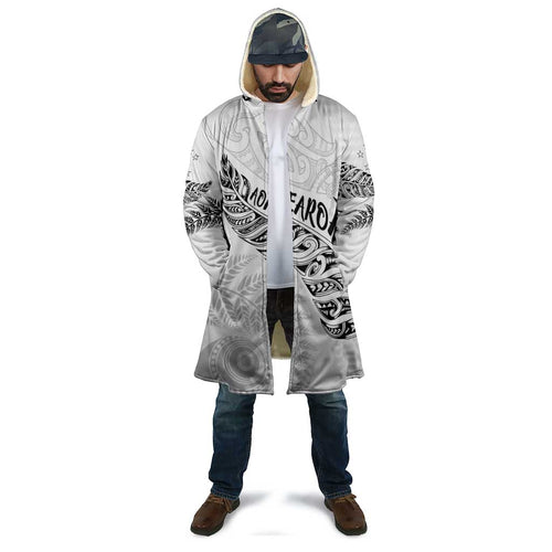 Aotearoa Personalized Lawn Bowls Maori Cloak New Zealand White Tribal Silver Fern - Aussie Hoodie
