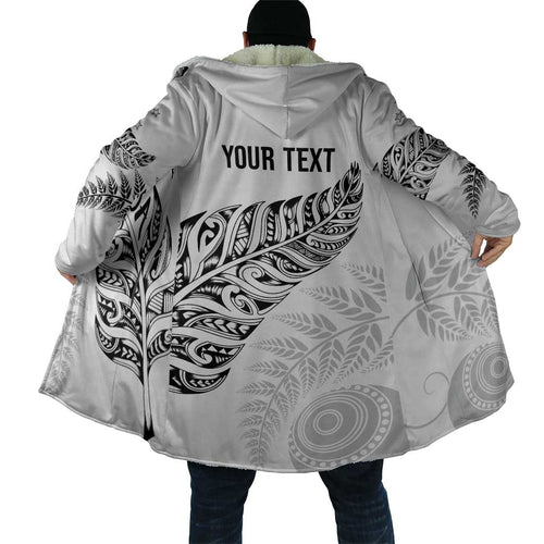 Aotearoa Personalized Lawn Bowls Maori Cloak New Zealand White Tribal Silver Fern - Aussie Hoodie