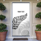 Aotearoa Personalized Lawn Bowls Maori Door Cover New Zealand White Tribal Silver Fern - Aussie Hoodie