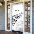 Aotearoa Personalized Lawn Bowls Maori Door Cover New Zealand White Tribal Silver Fern - Aussie Hoodie