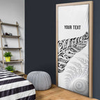 Aotearoa Personalized Lawn Bowls Maori Door Cover New Zealand White Tribal Silver Fern - Aussie Hoodie