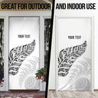 Aotearoa Personalized Lawn Bowls Maori Door Cover New Zealand White Tribal Silver Fern - Aussie Hoodie