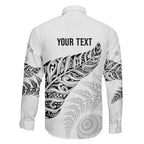 Aotearoa Personalized Lawn Bowls Maori Family Matching Mermaid Dress and Hawaiian Shirt New Zealand White Tribal Silver Fern - Aussie Hoodie