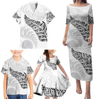 Aotearoa Personalized Lawn Bowls Maori Family Matching Puletasi and Hawaiian Shirt New Zealand White Tribal Silver Fern - Aussie Hoodie