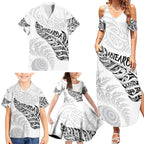 Aotearoa Personalized Lawn Bowls Maori Family Matching Summer Maxi Dress and Hawaiian Shirt New Zealand White Tribal Silver Fern - Aussie Hoodie