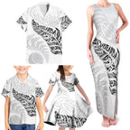 Aotearoa Personalized Lawn Bowls Maori Family Matching Tank Maxi Dress and Hawaiian Shirt New Zealand White Tribal Silver Fern - Aussie Hoodie