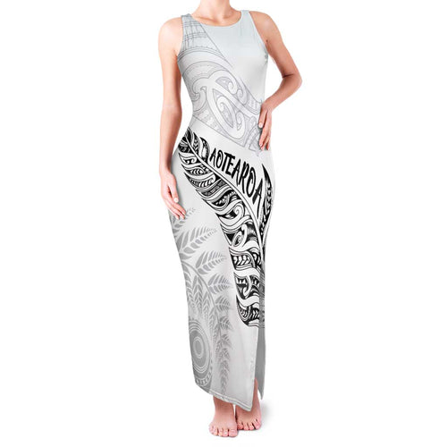 Aotearoa Personalized Lawn Bowls Maori Family Matching Tank Maxi Dress and Hawaiian Shirt New Zealand White Tribal Silver Fern - Aussie Hoodie
