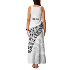 Aotearoa Personalized Lawn Bowls Maori Family Matching Tank Maxi Dress and Hawaiian Shirt New Zealand White Tribal Silver Fern - Aussie Hoodie