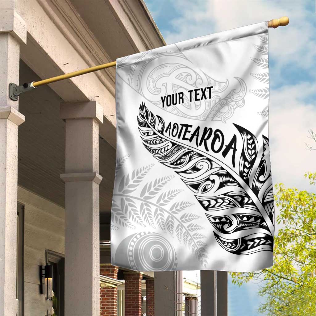 Aotearoa Personalized Lawn Bowls Maori Garden Flag New Zealand White Tribal Silver Fern - Aussie Hoodie